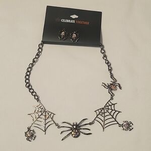 Black Diamond Spider Web Necklace!